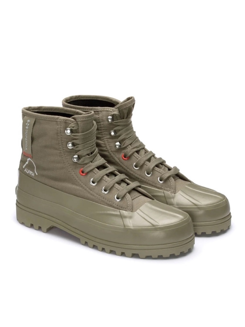 Superga Ankle Boots 2481 Alpina Ripstopgreen Safari Orange Tomato Unisex Size 40